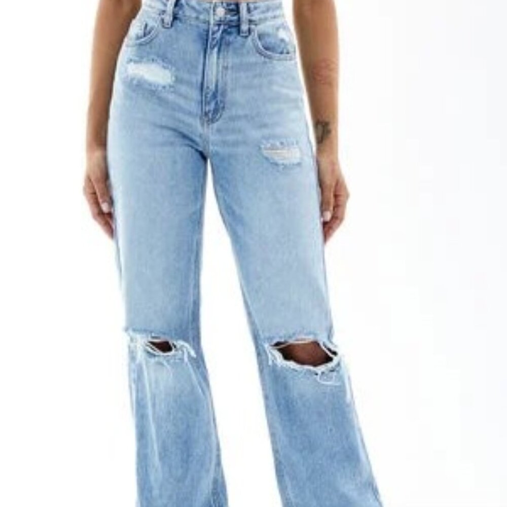 Pacsun 90s Boyfriend jeans size 25 X 31 Distressed Grunge Light wash
